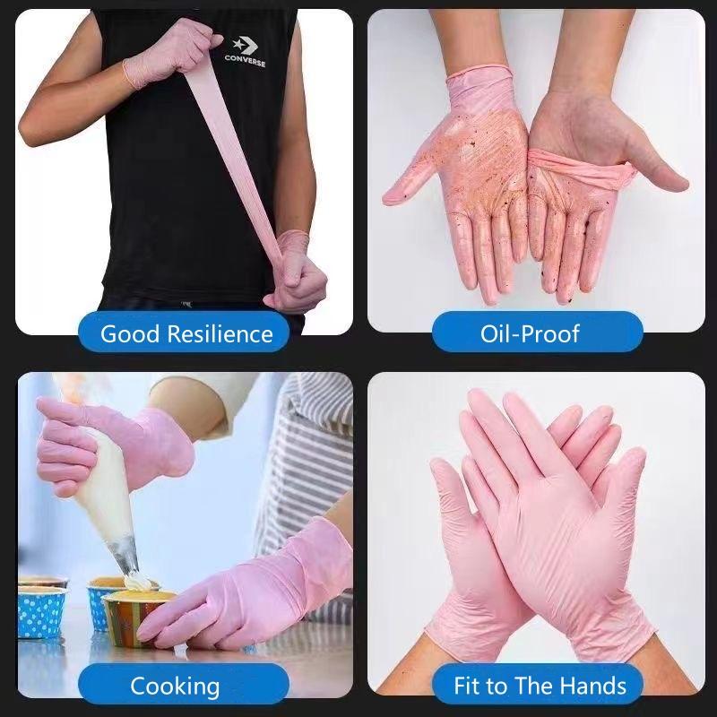100 Stück Einweg-Nitrilhandschuhe Latexfrei Reinigungshandschuhe für Küche Kochen Tattoo Schönheit Kosmetikerin Sicherheitsarbeitshandschuhe