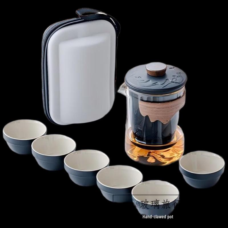 Shangqi Business Travel Tea Set with Leather Bag