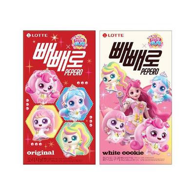 Lotte Pepero x Catch! Teenieping ierobežota izdevuma (Oriģināls / Balts cepums) 8 gab. (4 Iespējas)