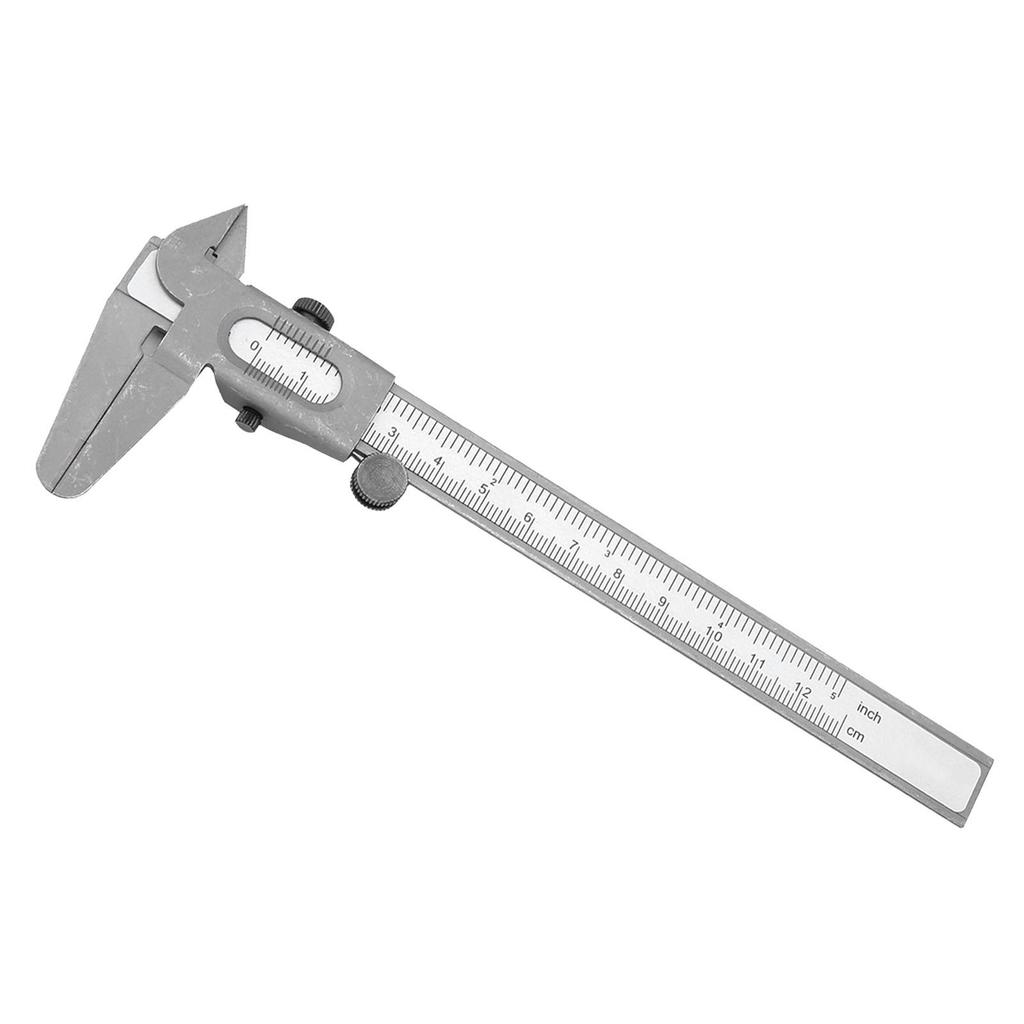 High Precision Metal Vernier Caliper Manual Measuring Caliper Tools Micrometer Ruler (5in)
