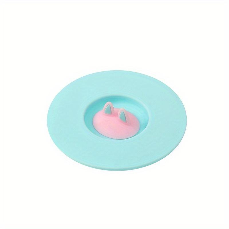 

1pc Cat Ear Silicone Cup Lid Leakproof Dustproof Mug Ceramic Cup Tea Cup Water Cup Universal Cup Lid синій