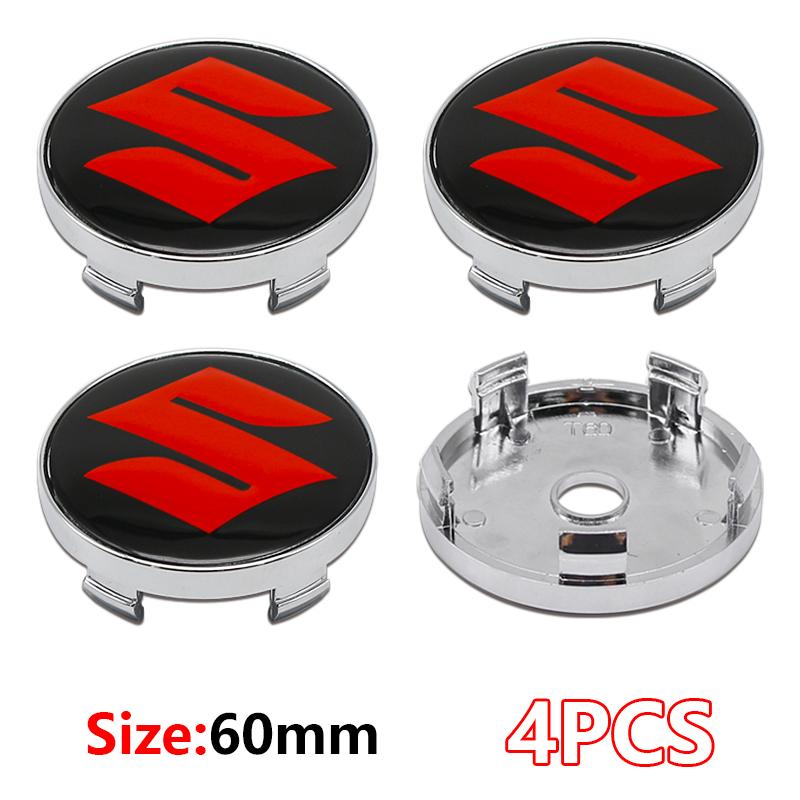 4 Stück Suzuki Radkappen Aufkleber 60mm ABS Auto Emblem Radnaben Kappen Abdeckungen Für Suzuki Grand Vitara SX4 Swift Jimny Kizashi