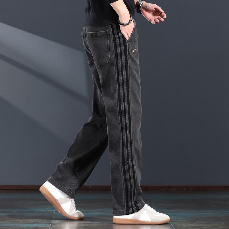 

Мужские мешковатые прямые джинсы с широкими штанинами, пэчворк, боковая полоса M