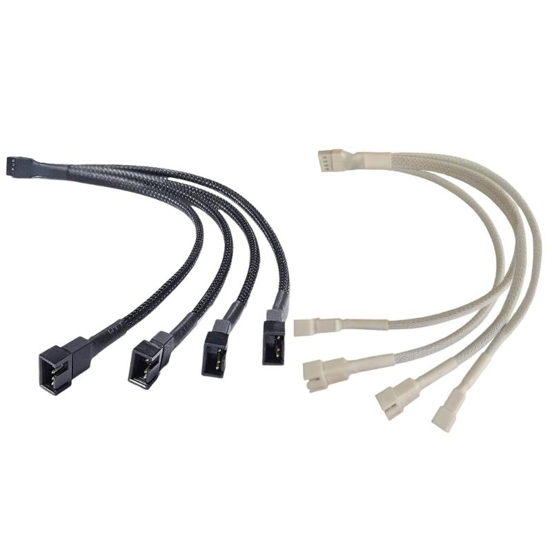 Fan Adapter 1 To 4 Splitter Cable For PC Cooling Systems Supports Speed Controls And Overloads Protections