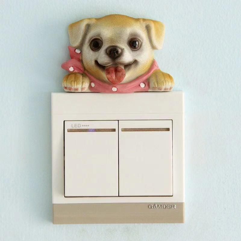 Creative Resin 3D Switch Stickers Living Room and Bedroom Wall Cartoon Switch Wall Stickers Decoration Protector Cover DIY