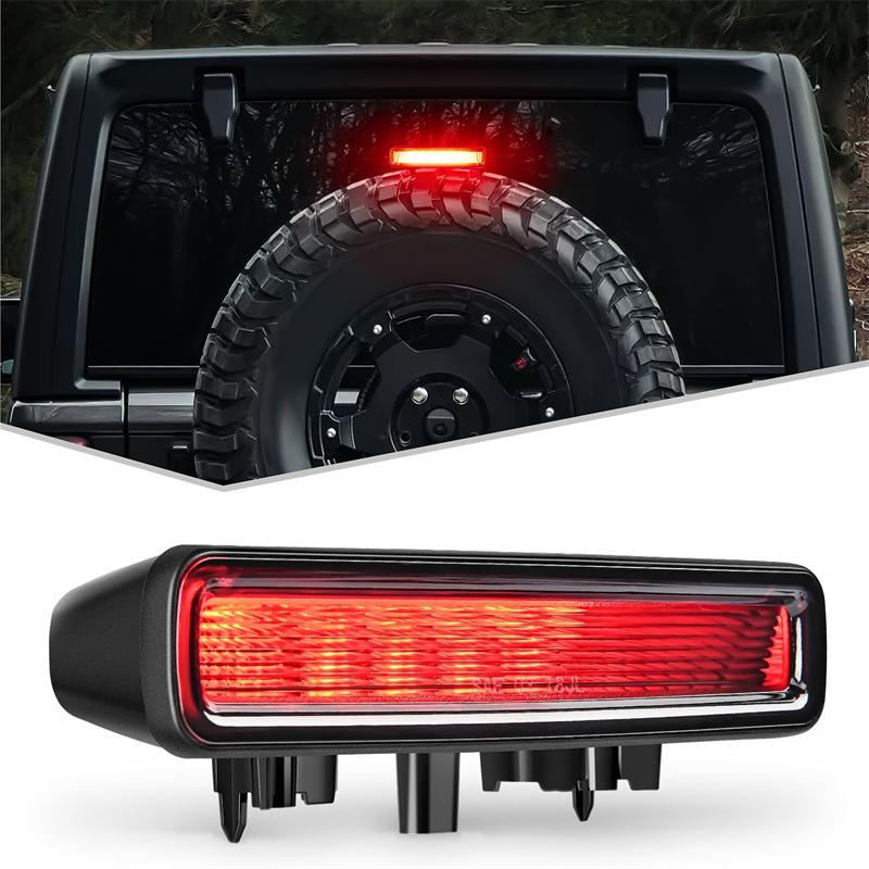 Led 3Rd Brake Light For Jeep Wrangler Jl 2018-2024 Rear High Mount Stop Light Brake Lamp Smoked Lens