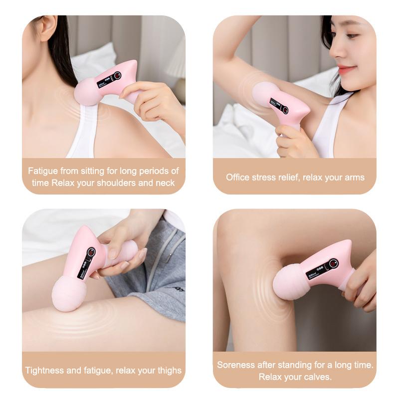 Mini Massage Gun Usb Rechargeable Portable Full Body Muscle Massage 4-Speed Adjustable Fascia Gun