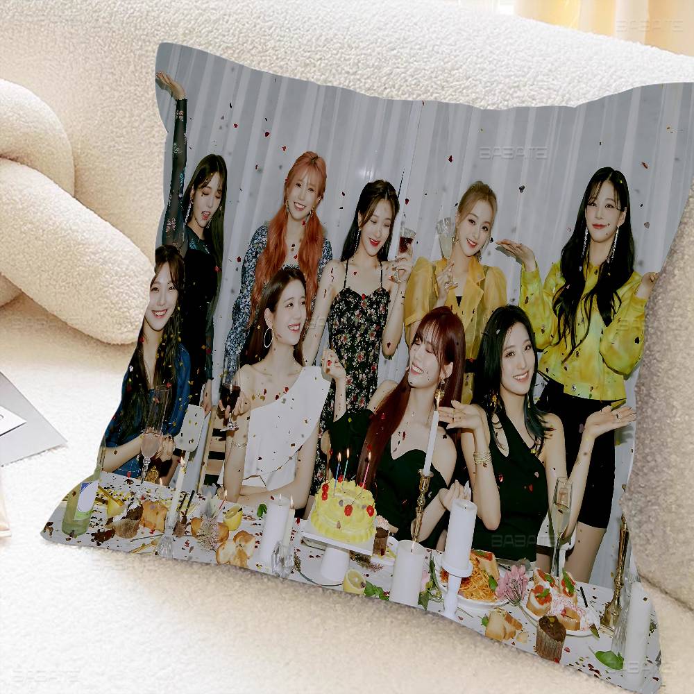 Fromis_9 Kpop Girl Group Cushion Cover Car Throw Pillow Case For Sofa Car Christmas Gift 40x40cm 45x45cm