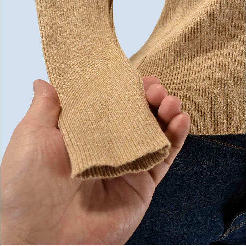 Stylish Long Sleeves Bottoming Shirt Women's Autumn New Arrival Western Style Inner Wear Soft Glutinous Silm Knitwear Sweater Pure Color