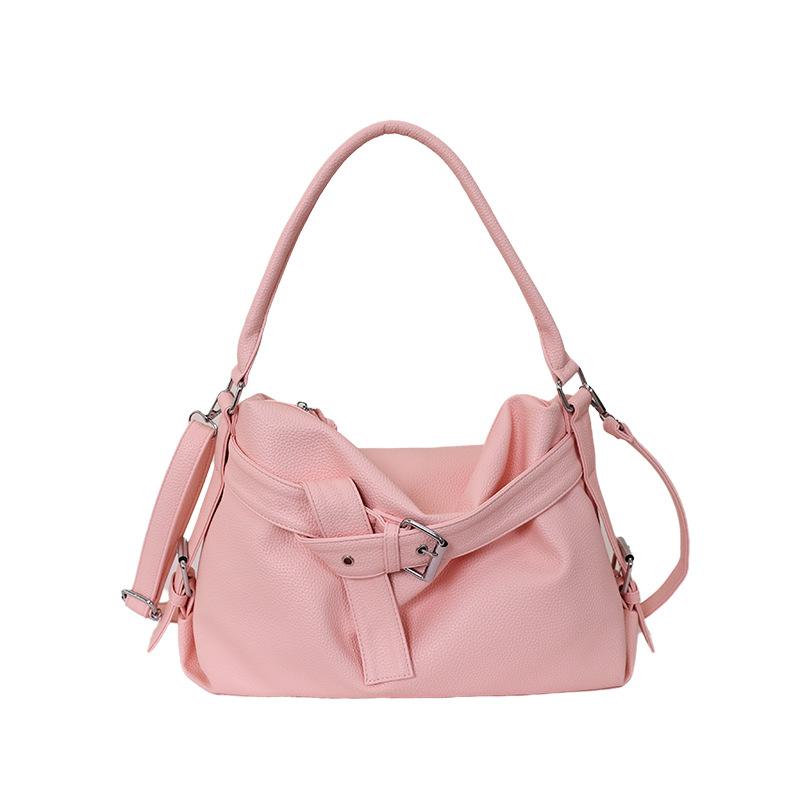 Casual Large-Capacity Simple Spice Girl Shoulder Bag, Locomotive Bag, Fashionable Shoulder Underarm Bag, Commuter Trendy Messenger Bag.