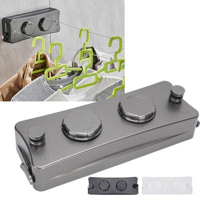 Wäscheleine 304 Edelstahl Doppelseil Space-Aluminium Basis Wandmontiert Ausziehbar für Badezimmer