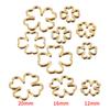 20pcs Flowers Stainless Steel Pendants Gold Color Four Leaf Clover Charms Hollow Bezels for Resin Frame Mold Jewelry Making DIY