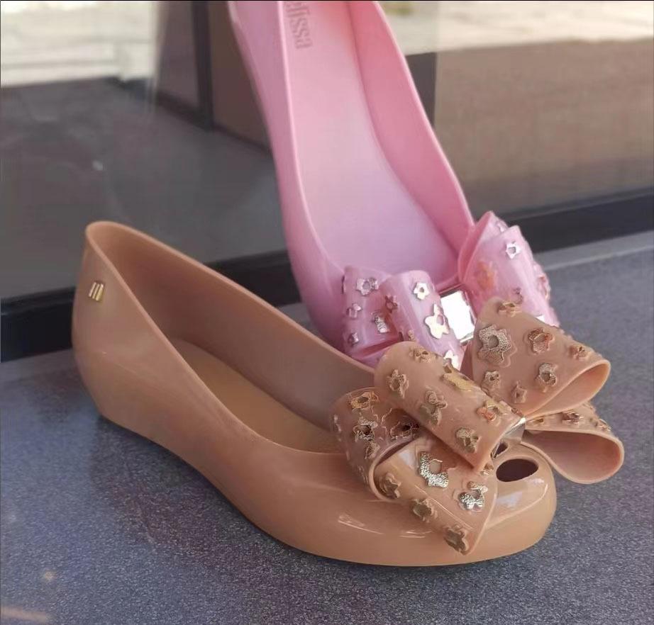 2026 New Style Women's Melissa Wedge Jelly Sandals with Bowknot