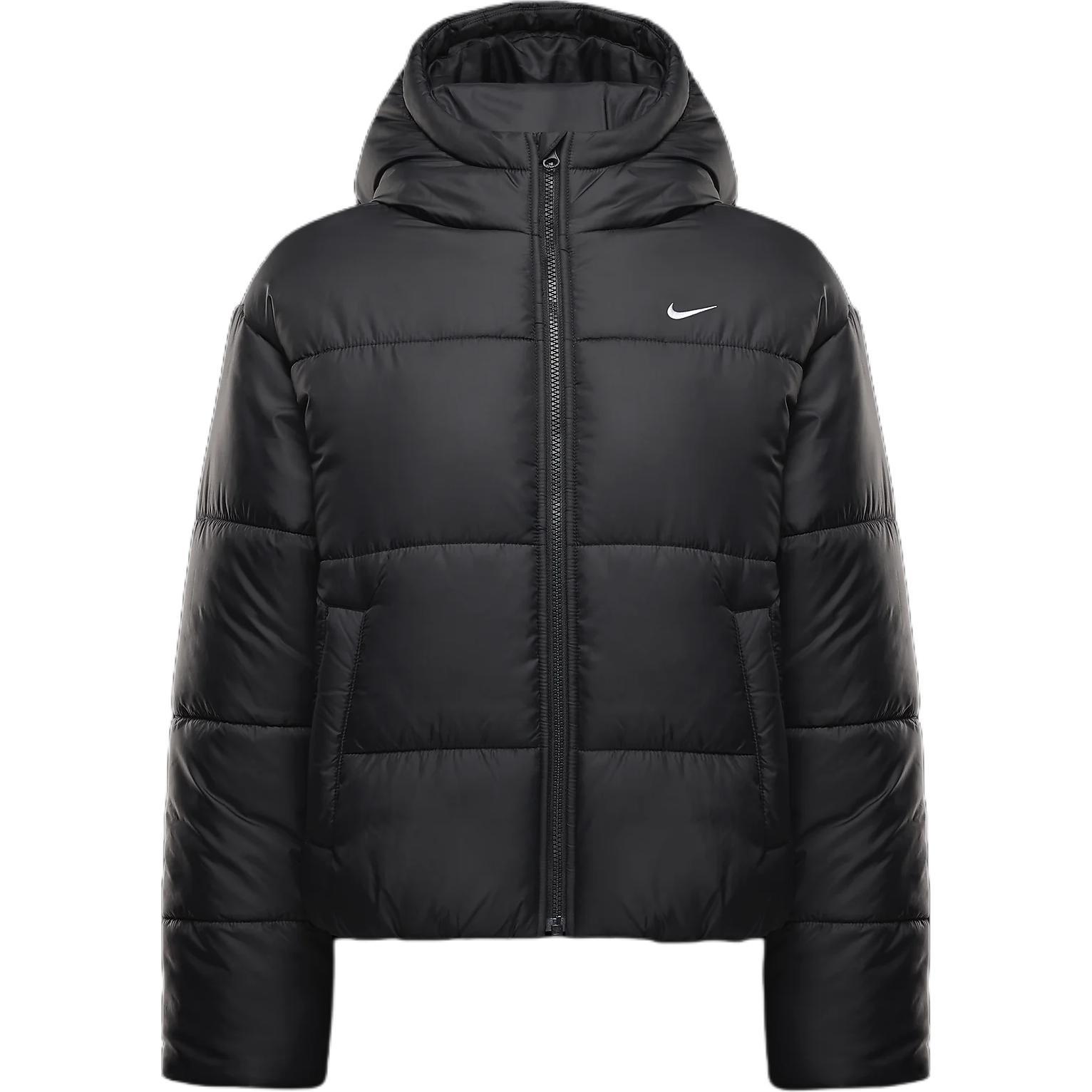 (WMNS) Nike Sportswear Classic Puffer Therma-Fit Loose Hooded Jacket Asia Sizing  Black White  Women s FZ5900-010 L