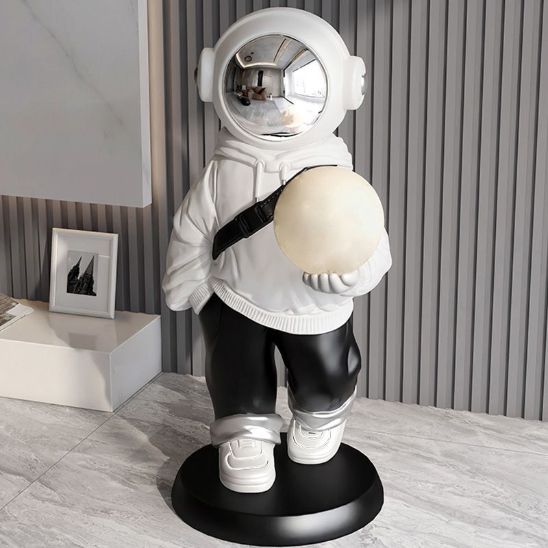 Astronaut Figurines Creative Miniatures with Moon Light Modern Sculptures Living Room Ornaments Home Decoration Accessories