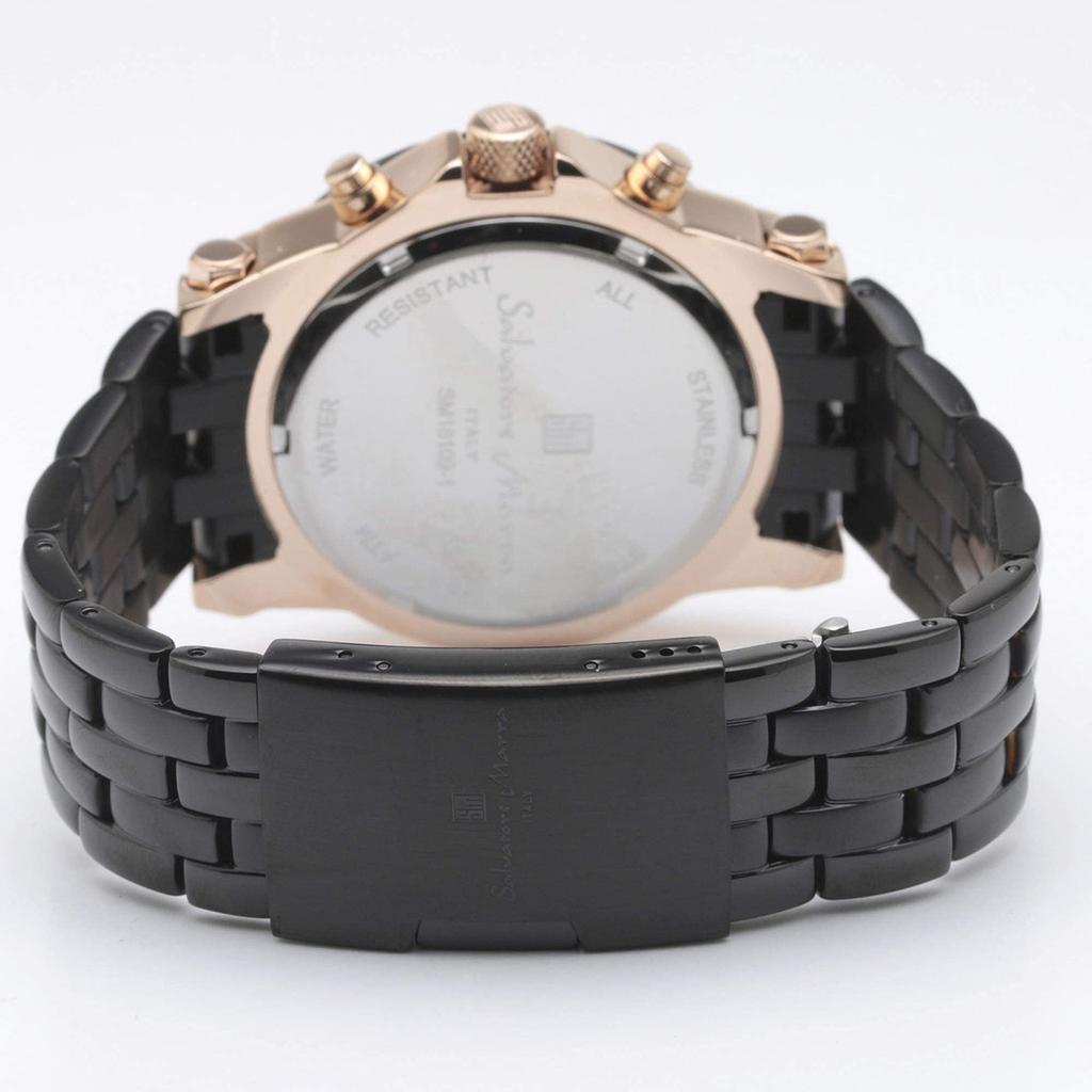 Salvatore Marra Business Analog Waterproof Italian Brand Men's Watch, (Pink Gold, Black) SS-PGBK