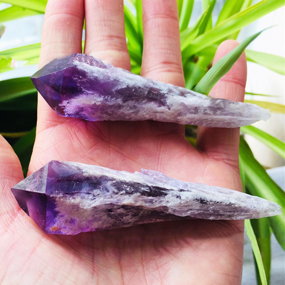 Natural Uruguay Amethyst Backbone Crystal Scepter Wand Single Point Cluster Crystal Wand Home Decoration Mineral Specimen Gift
