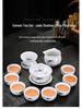 White Porcelain Kung Fu Tea Set with Blue and White Cups & Gaiwan - Ideal for Company Events and Promotional Gifts.
