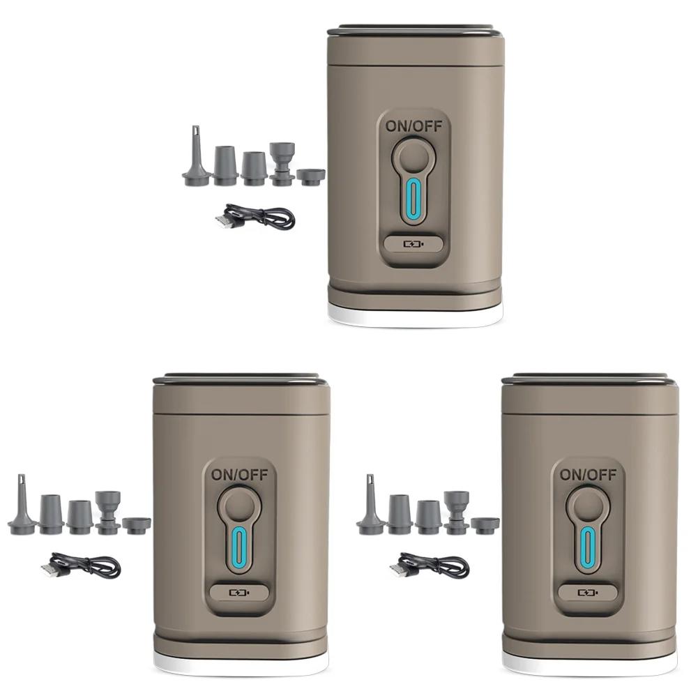 Camping Light Electric Air Pump 100LM Handheld Air Compressor USB Rechargeable 3 Lighting Modes for Inflatable Cushions Air Beds