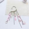 Fashionable Metal Ear Cuff with Chain Unique Ocean Shell Pendant Ear Dangle Stylish Beaded Fringes Ear Cuff Accessory