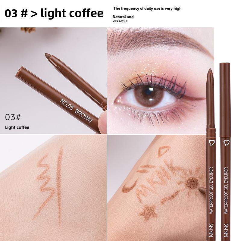 6 Color Automatic Soft Smooth Waterproof Eyeliner Gel Pen for Beginners, Easy to Color