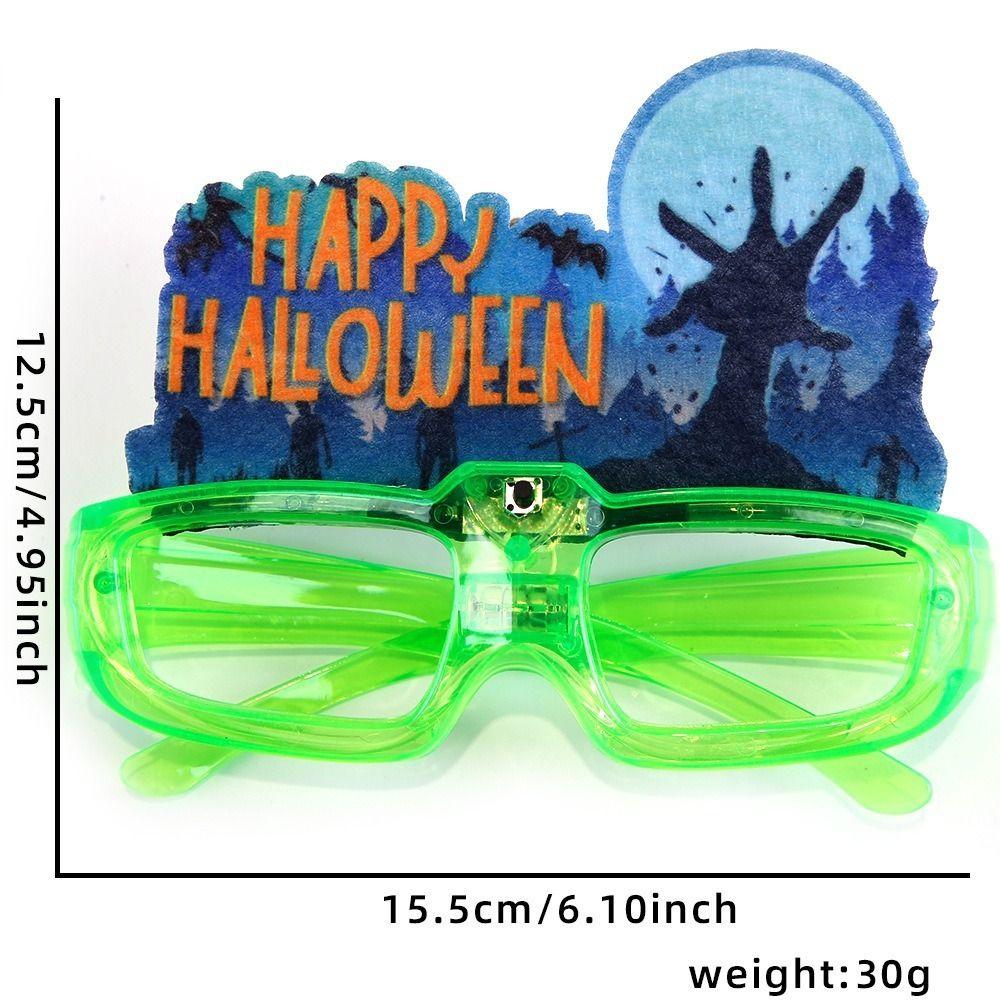 LED Halloween Luminous Glasses Pumpkin Fluorescent Glasses Funny Party Glowing Glass  Toy