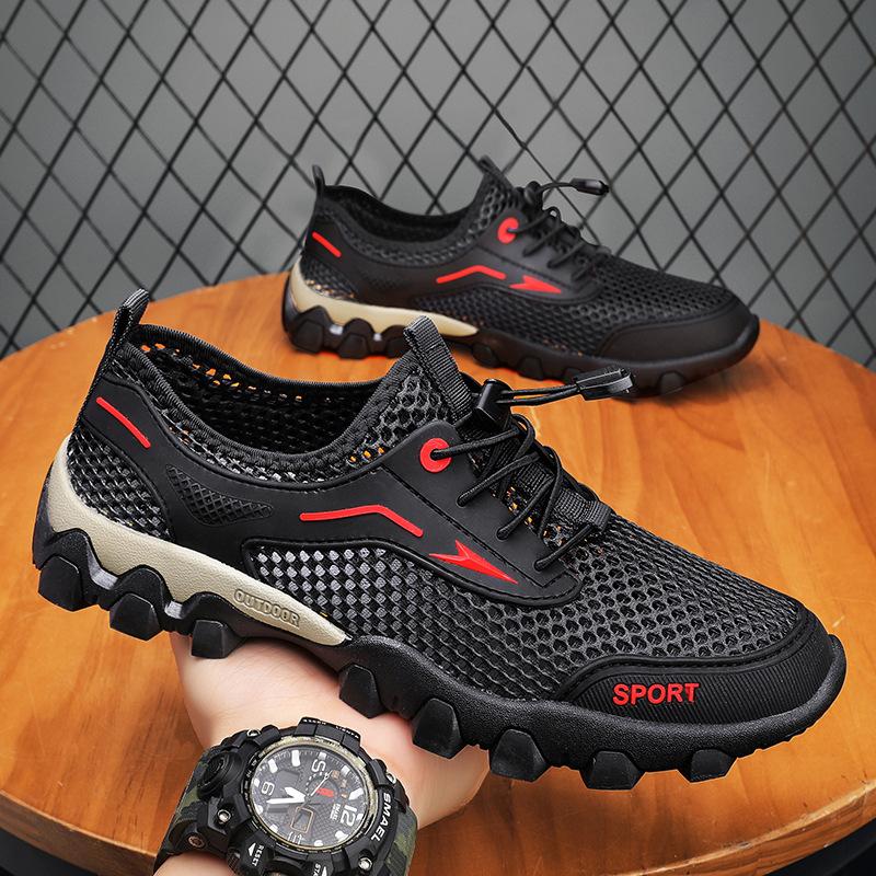New summer sandals men's mesh thin breathable casual shoes men's outdoor sports shoes travel hiking shoes
