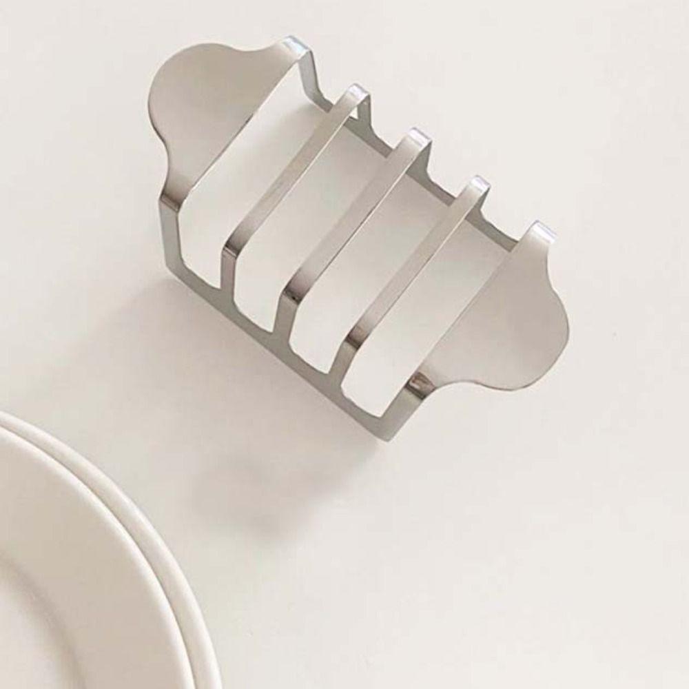 Rust-proof Toast Holder 4 Slices Bread Stand Easy To Clean Stainless Steel Toast Rack  Restaurant