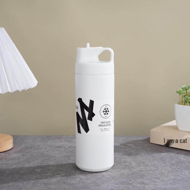 Xiaoyueya Japanese Style Insulated Sport Water Bottle with Straw 550ml