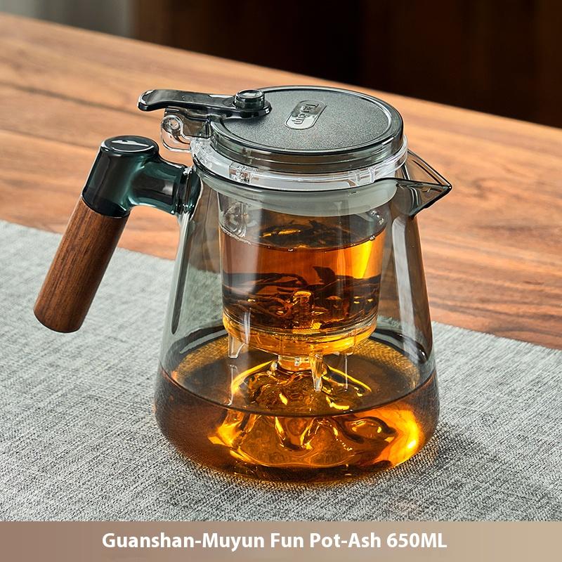 Gianxi Elegant Cup Tea Pot One Click Tea Separation Large Capacity Household Lazy Glass Tea Set