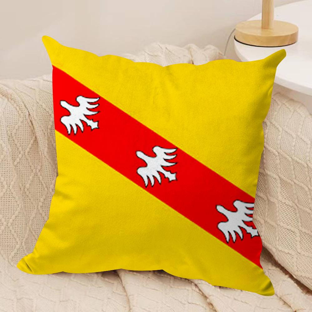 France Lorraine Region Cushion Cover Silky Short Plush Double-Sided Printed Pillow Case for Sofa All Seasons Home Decor Gift