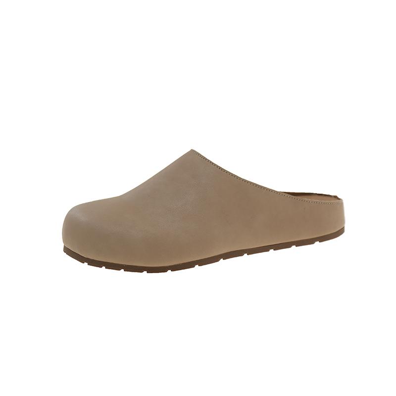 Thick Bottom Baotou Half Slippers Women s Outer Wear 2026 New Spring 1 Slip-on Ugly Sandals 40 бежевый