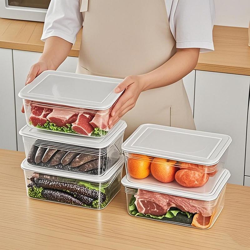 Frozen Meat Preservation Box Refrigerator Food Retain Freshness Transparent Storage Jar Home Kitchen Vegetable Storage Organizer