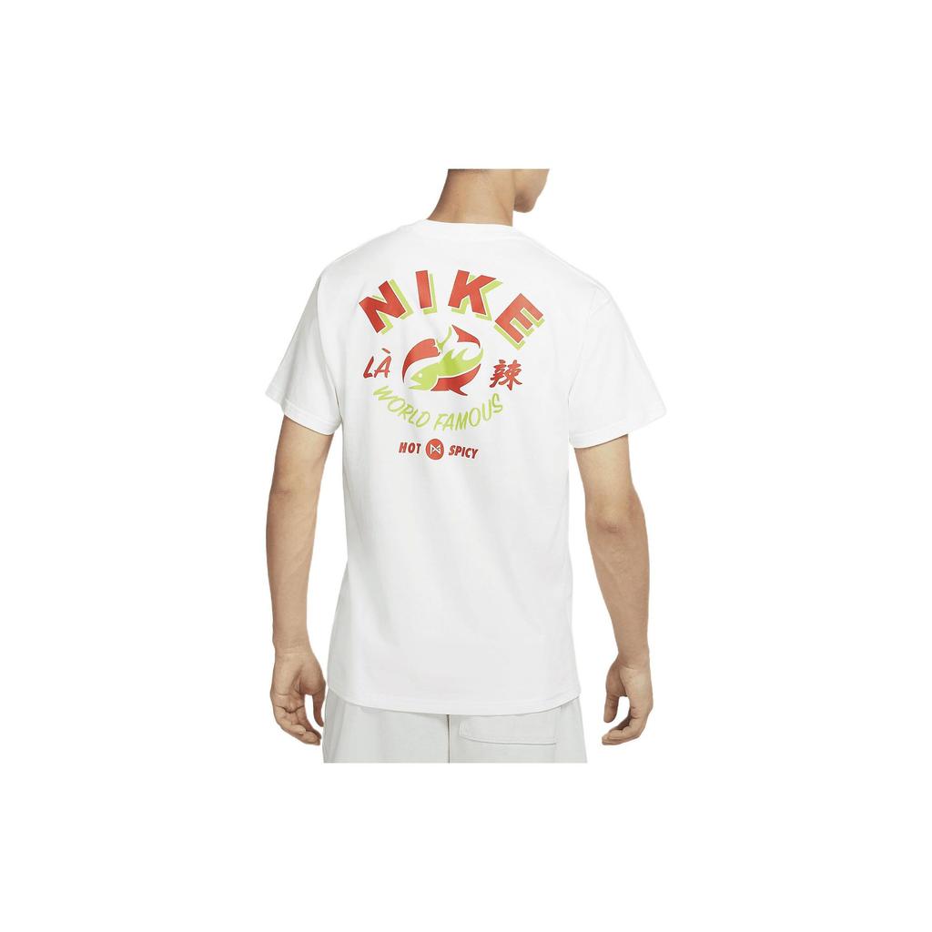 Nike T Shirts Men's White Crew Neck Moderate Straight Fit DO2320-100