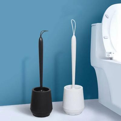 Badezimmer Schwarz Toilettenbürste Weicher Silikonbürstenkopf Keine toten Ecken Heim Bodenstehende Reinigungsbürsten WC-Zubehör
