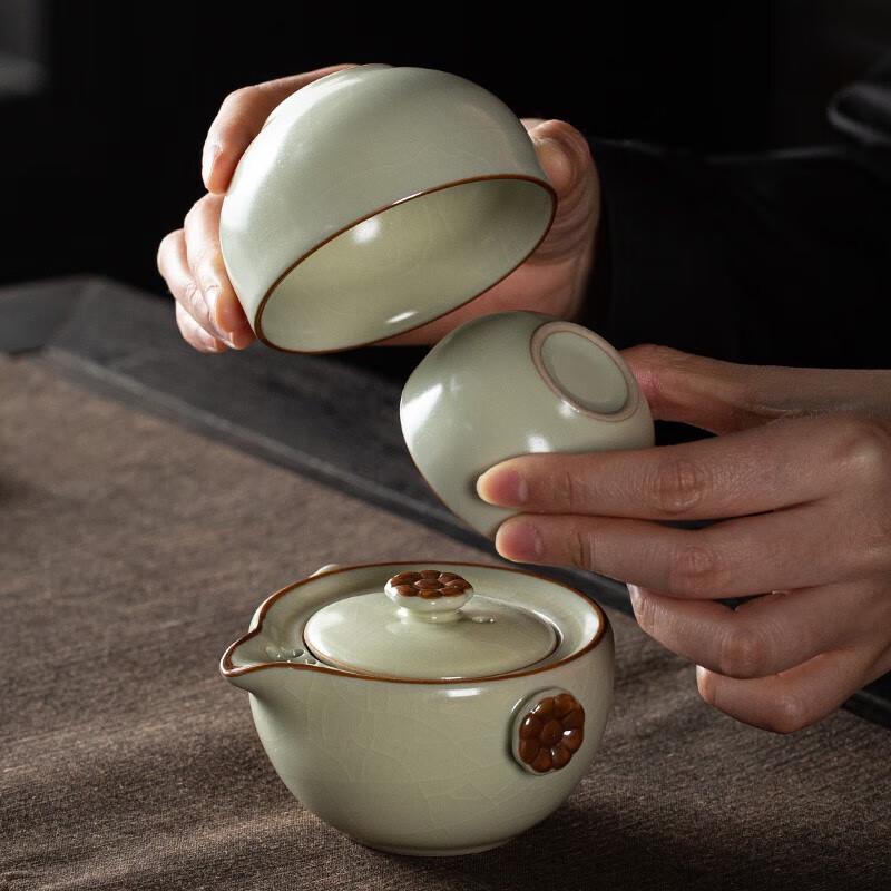 Imitation Song Ru Kiln Ceramic Travel Tea Set