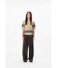 Sun Love Border Crochet Knit Polo Beige