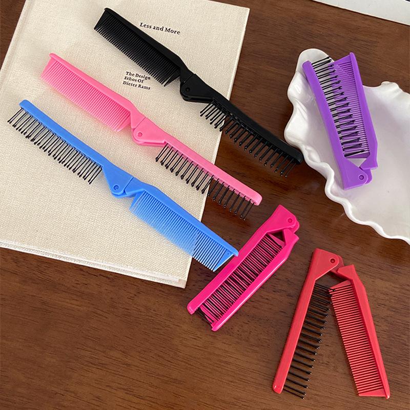 Colorful Portable Fashion Hair Comb Folding Anti-static Plastic Comb Hair Brush Compact Pocket Size Purse Hair Comb Cepillo Para