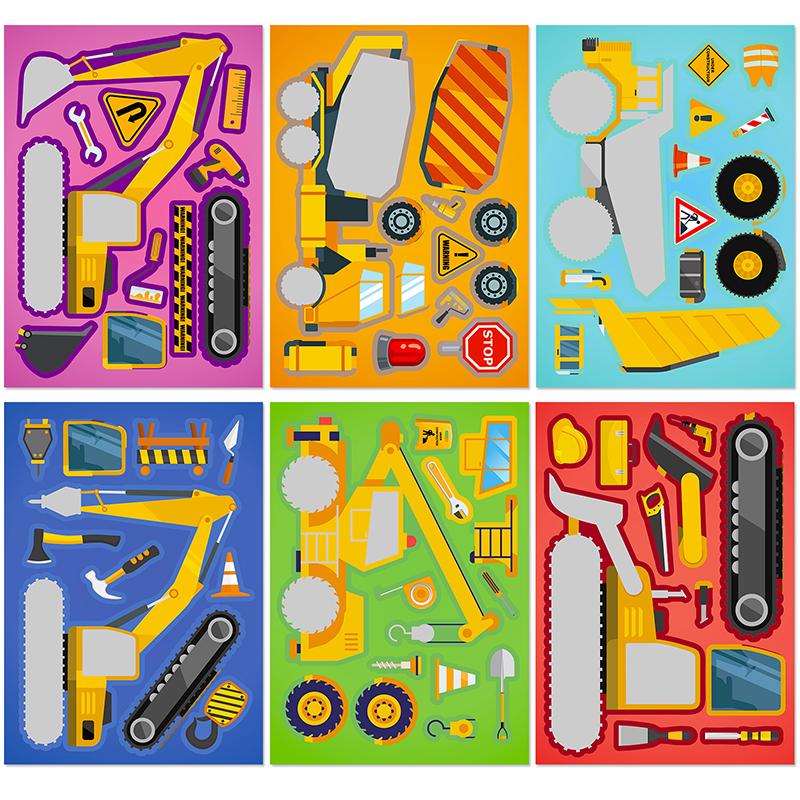 6Sheets Face Changing Sticker Ice Cream/Marine Animals/Vehicle Style Available Cute Cartoon School Rewards Favors Stationery ZYF