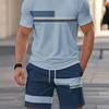 Men's Outdoor Outfit Set, Summer Trendy Fashion Short-Sleeve