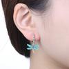 S925 Silver Zirconia Butterfly Gradient Dragonfly Earrings for Women Birthday Party Gift