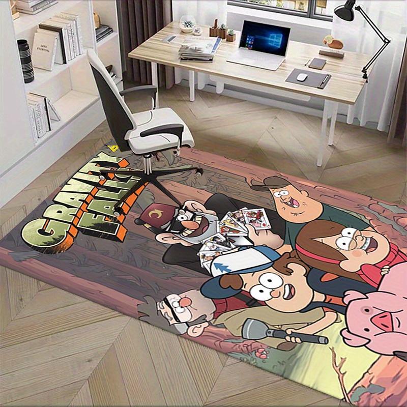 Tappeto Antiscivolo Stampato 3D Gravity Falls, Mystery Solvers, Caccia al Tesoro - Tappeto da Ufficio Lavabile in Lavatrice per Soggiorno, Camera da Letto, Ufficio - Varie Misure