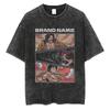 One Piece Monkey D. Luffy Conqueror's Haki Vintage Washed Anime Print Oversized T-Shirt | Unisex Streetwear Top