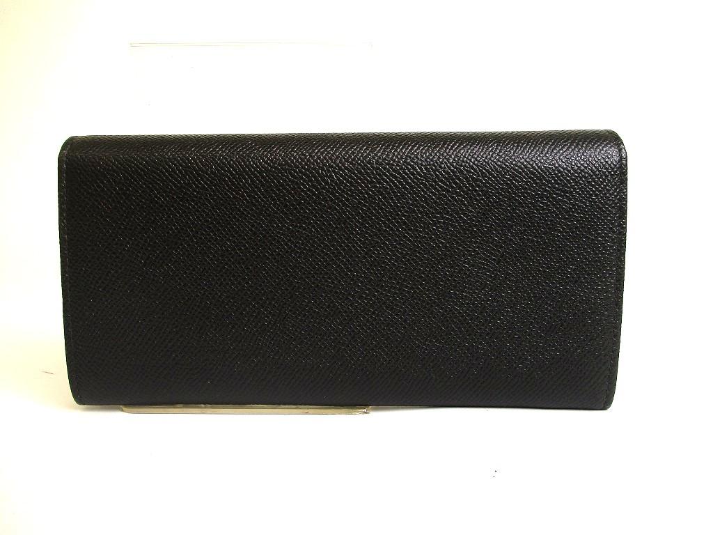 Authentic BVLGARI Black Leather Logo Clip Flap Long Wallet #a800  Refurbished