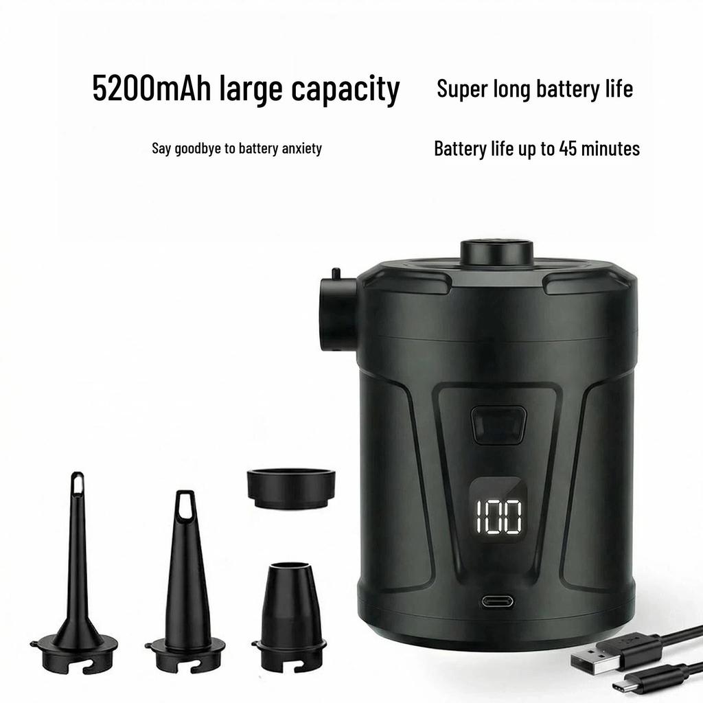 Portable Wireless All-in-One Inflatable Air Pump for Camping, Swim Rings, Beds, and Paddleboards