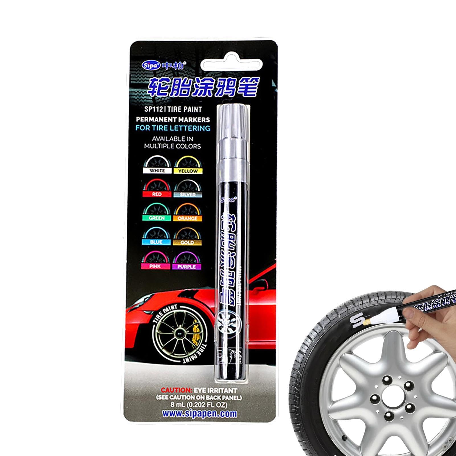 

Tire Marker Pen, Tire Pen, Car Waterproof Tire Marker Lettering Pen | Please refer to the description серебряный
