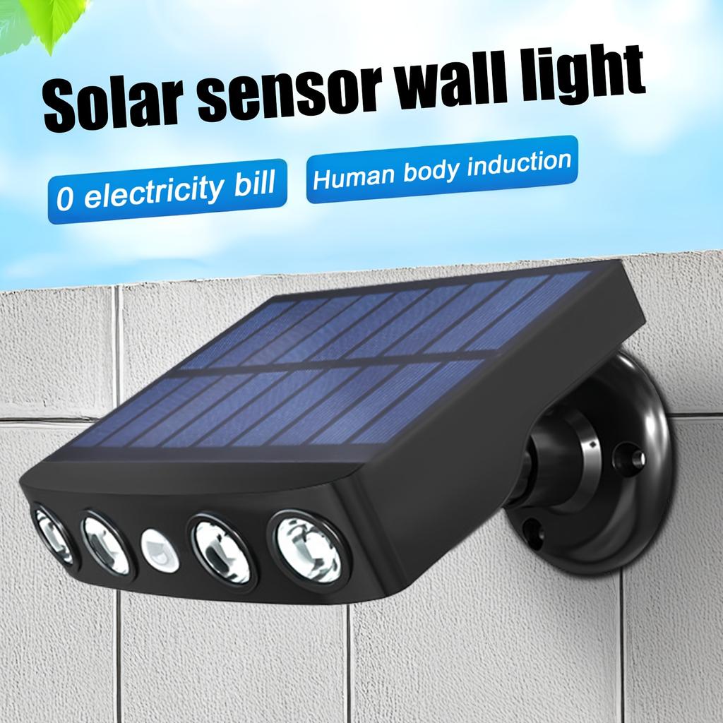 Solarbetriebener Bewegungsmelder-Flutlichtstrahler, langlebig und für den Außenbereich geeignet, Gärten, Balkone und Innenhöfe