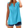 Women's Shirt Summer Fashion Casual Button Loose Sleeveless Bamboo Cotton Top Women's Wear