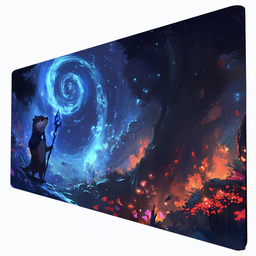 Fantasy Magisches Otter TCG Spielmatte 600x350 Magic MTG Sammelkartenspiel Spielmatte Gummi Rutschfest Langlebig Genähte Kante Schreibtischmatten