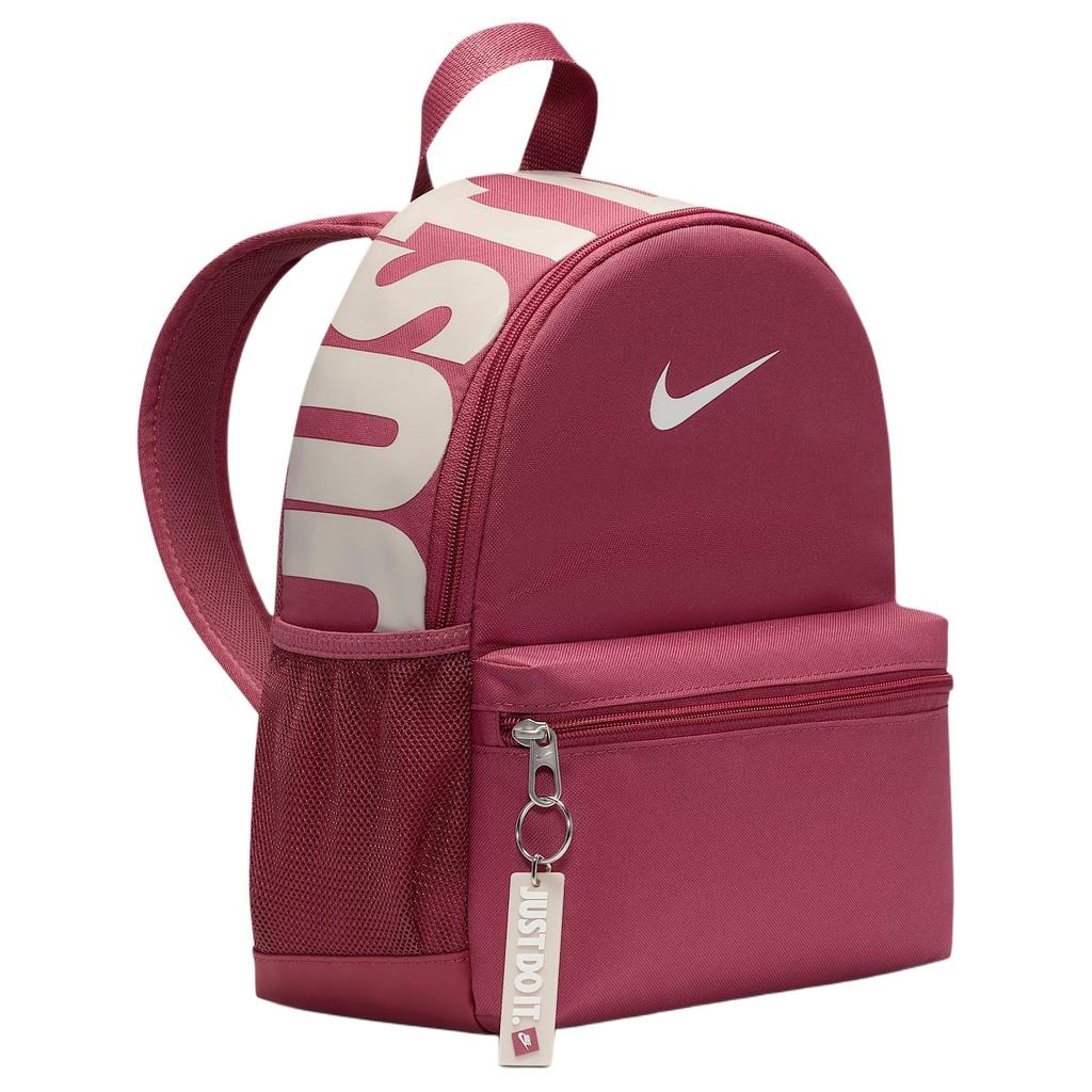 Nike Benassi JDI 11L Letter Print Sports Backpack Mini Kids backpack Beetroot White Purple DR6091-634